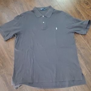 Polo charcoal grey, with ice blue horse
